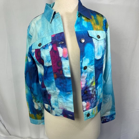 Claire Desjardins Artwork Jacket Sz M Multicolored Lightweight Lined 100% Cotton - Picture 3 of 11